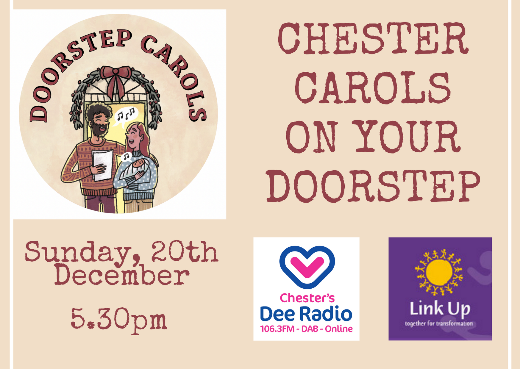 Carols on your doorstep postca